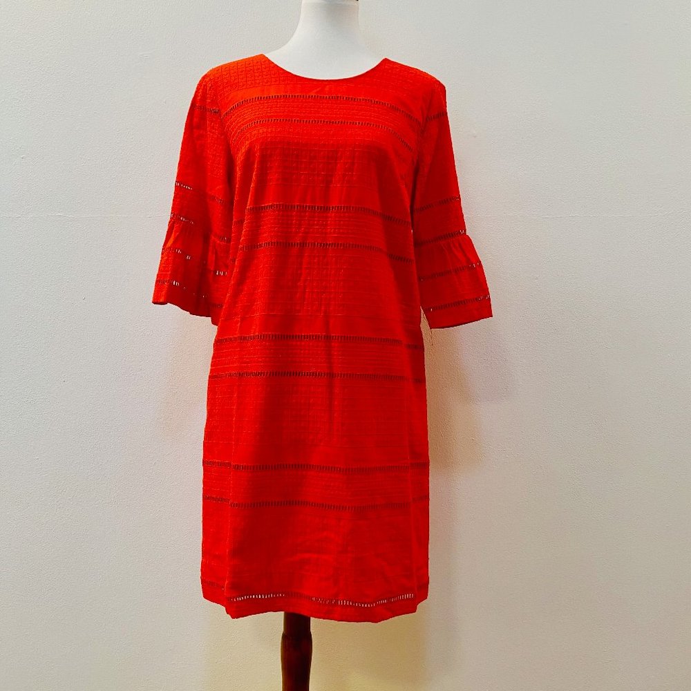 JCrew Flutter Sleeve Shift Dress in Eyelet - 8